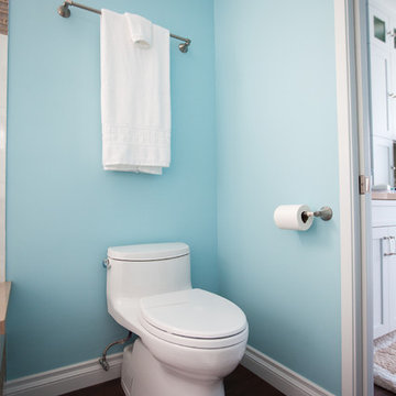 Refreshing Blue & White Master Bathroom Remodel in Torrance, CA.