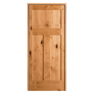 Craftsman 3 Panel Shaker Rustic Knotty Alder Interior Door Slab