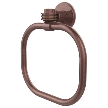 Continental Towel Ring With Dotted Accents, Antique Copper