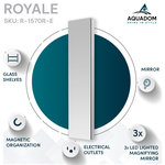 AQUADOM - AQUADOM Royale Medicine Cabinet with Electrical Outlets, LED Magnifying Mirror , 15"x70" Right Hinge - AQUADOM Royale 15"W x 70"H x 5"D Right Hinge