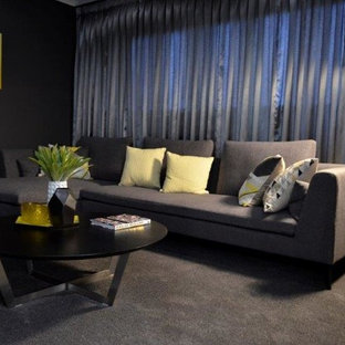 Inspiration for a contemporary home theater remodel in Townsville