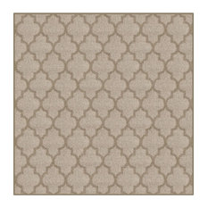 Milliken CAVETTO II Area Rug, Active Home Nylon, KHAKI SQ 5'x5'