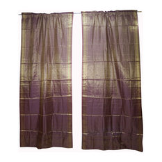 Mogul Interior - 2 Indian Silk Sari Curtain Drape Viotel Window Treatment Decoration 96x44 - Curtains