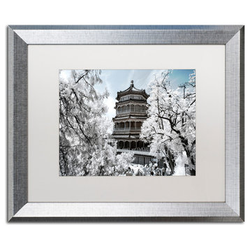 Philippe Hugonnard 'White Temple I' Art, Silver Frame, White Matte, 20"x16"