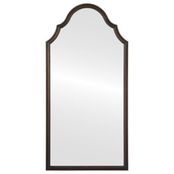 Liffey Framed Full Length Mirror, Peaks Cathedral, 23x47, Rubbed Bronze