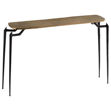 Tarsal Console Table, Gold and Black