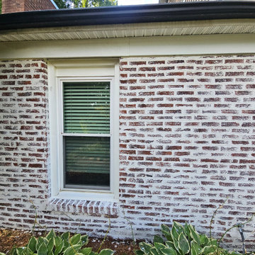 Textured brick home with German Smear