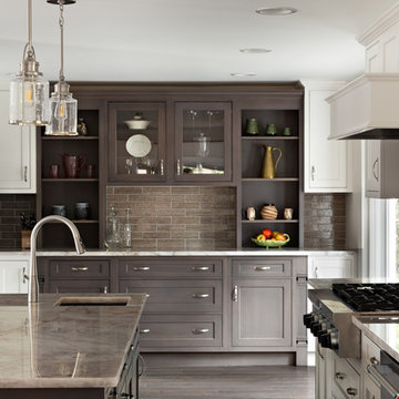 Chic, Luxe-Transitional, Striking Kitchen Expansion with two Toned Kitchen Featu