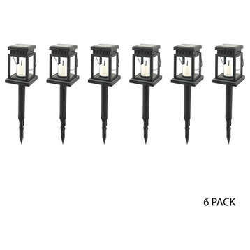 19" Tall Outdoor Solar Powered Hanging or Stake Lanterns, Set of 6