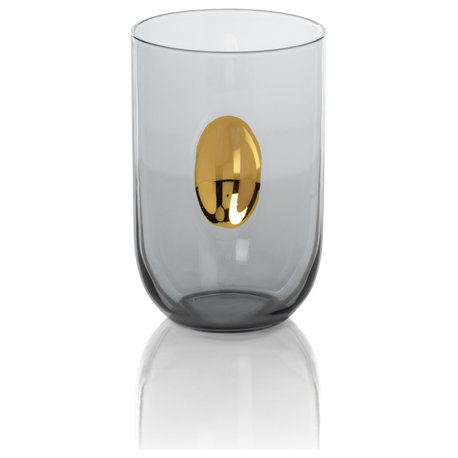 Ambrosi Tumbler with Gold Accent, Set of 4, Gray