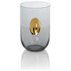 Ambrosi Gray Tumbler with Gold Accent, Set of 4