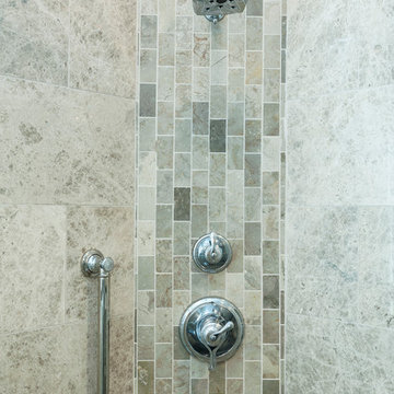 Marble Subway Tile Vertical Accent Band