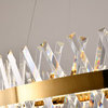 32" Dimmable Gold LED Chandelier With Clear Crystals