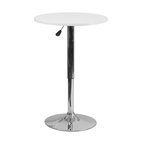 Flash Furniture 23.75" Round Adjustable H White Wood Table