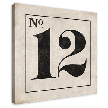 Vintage Number 12 Sign 36x36 Canvas Wall Art