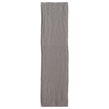 108 Inches Stonewashed Linen Table Runner for Kitchen Decorations, Natural