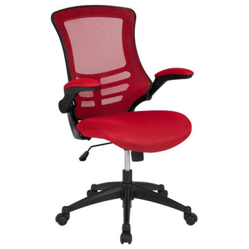 Flash Furniture Mid Back Mesh Office Swivel Chair in Red