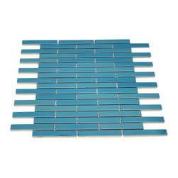 Shiny Blue Stainless Steel Subway Style Mosaic Tiles - Home Accessories & Decor
