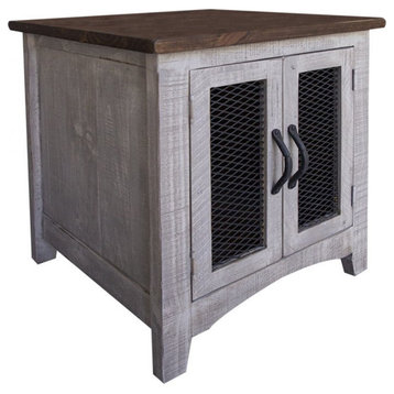 Crafters and Weavers Greenview Two Door End Table - Gray