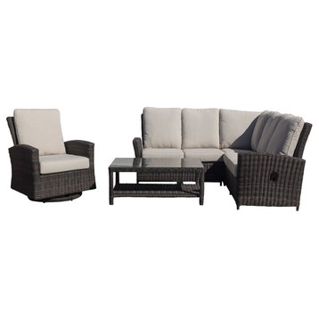 Courtyard Casual Cheshire 5 pc Recline Sectional Set