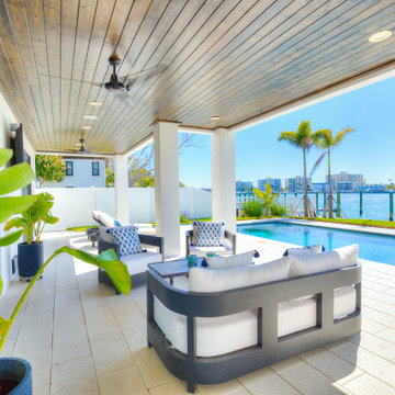 Luxury Backyard with Pool and Seating Area