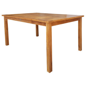 Teak Wood Antigua Rectangular Bistro Table, Counter Height, 63"x35"