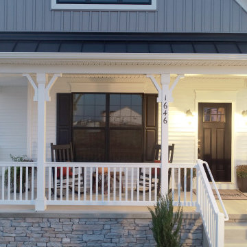 A mulled window unit greets visitors as they approach the main entrance