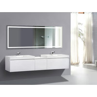 Large LED Lighted Bathroom Mirror With Defogger and Dimmer, 72"x30"