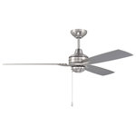 Craftmade - 52" Moto, Brushed Polished Nickel With Brushed Nickel/Driftwood Blades - Like a fast car, the Craftmade Moto 52" ceiling fan with a heavy-duty, 3-speed reversible motor is built for performance. Rated for indoor use only, the Brushed Polished Nickel finish with included reversible blades, offers versatility that delivers.