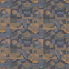 Dark Blue Gold Green Abstract Geometric Durable Upholstery Fabric By The Yard