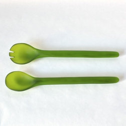 Tina Frey Designs Salad Servers, Green - Serving Dishes And Platters