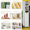 Bathroom Linen Storage Tower Cabinet Mahe Bamboo Wood, Miami