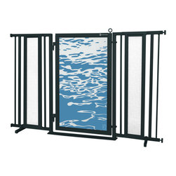 Fusion Gates - Fusion Gate with Healing Waters Design, Black, 60"-65" - Dog Gates