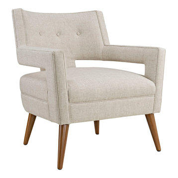 Modway Sheer Fabric Accent Chair in Sand