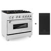 ZLINE 36" Dual Fuel Range With Griddle and Brass Burners
