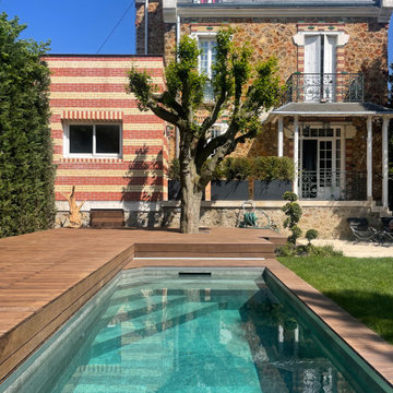 ARC - Construction d'une piscine carrelage Trésor Bali avec terrasse Mobile