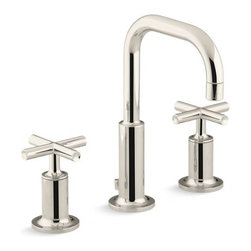 Kohler - Kohler Purist Widespread Bathroom Faucet, Vibrant Polished Nickel - Bathroom Sink Faucets
