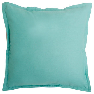 Two-Tone Canvas Pillow Cover, Green Blue