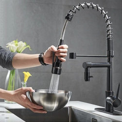 DUAL SPOUT PULL OUT SPRING FAUCET $149.90 USD - Kitchen Faucets