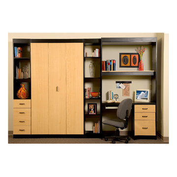 Twin bed with student desk