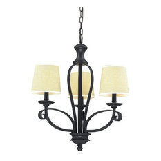Z-Lite Charleston 3-Light Matte Black With Shades Chandelier