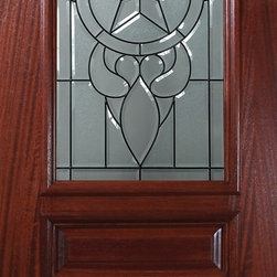 Slab House Single Door 96 Wood Mahogany Brazos 3 Panel Arch Lite - Front Doors