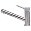 ALFI brand Solid Brushed Stainless Steel Pull Out Single Hole Kitchen Faucet