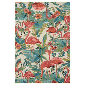 Waverly Sun N' Shade Nature-inspired Multicolor 4'3" x 6'3" In/Outdoor Area Rug