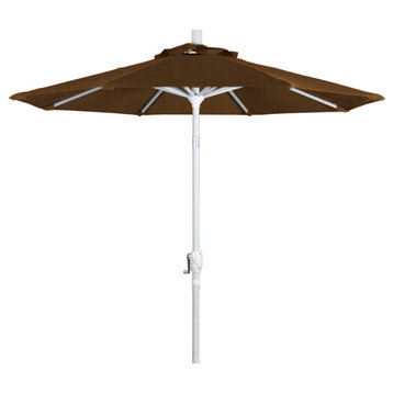 7.5' Aluminum Market Umbrella Push Tilt Matte White, Sunbrella, Cork