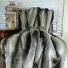 Plutus Gray Chinchilla Faux Fur Handmade Bedspread, 80"x110"