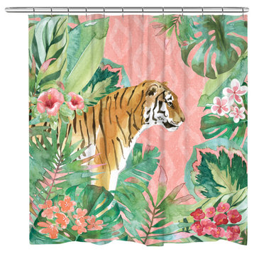 Tiger in the Jungle Shower Curtain