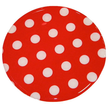 Andreas Dots Trivet, Red and White, 10" Round