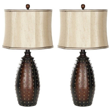 Safavieh Leather Table Lamp in Brown