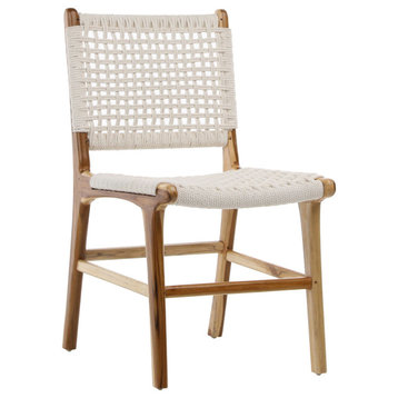 Diaz Teak Dining Chair, White